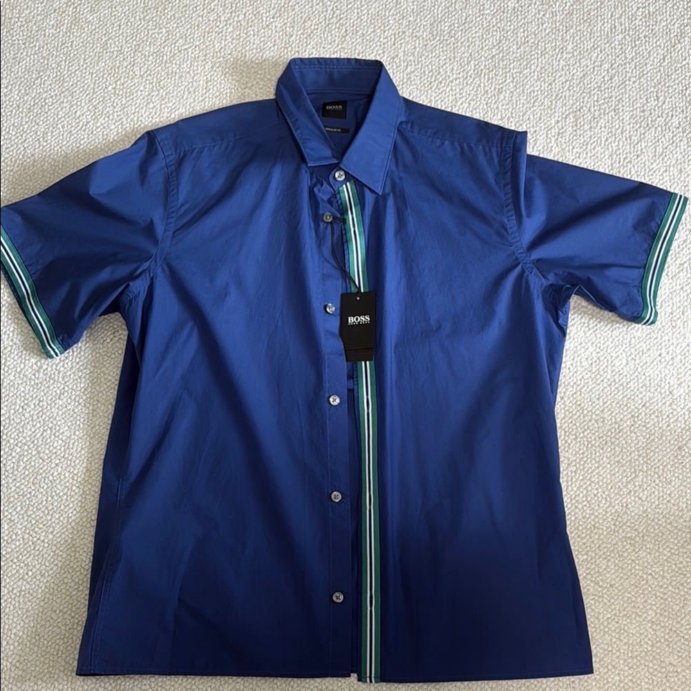 Boss Short Sleeve Button Front Cotten Shirt